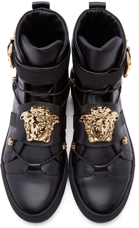 willam versace shoes|Versace black leather shoes.